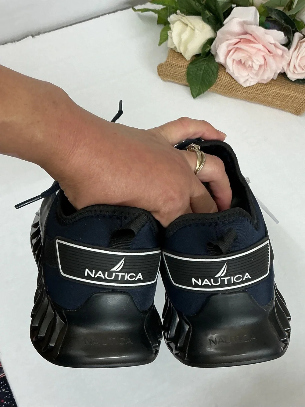 Nautica Men’s Navy and Black Athletic Sneakers